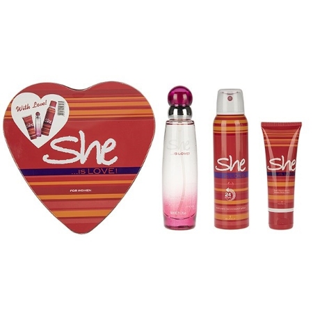 ست ادو تویلت زنانه شی لاو She Love Eau De Toilette For Women Gift Set 50ml
