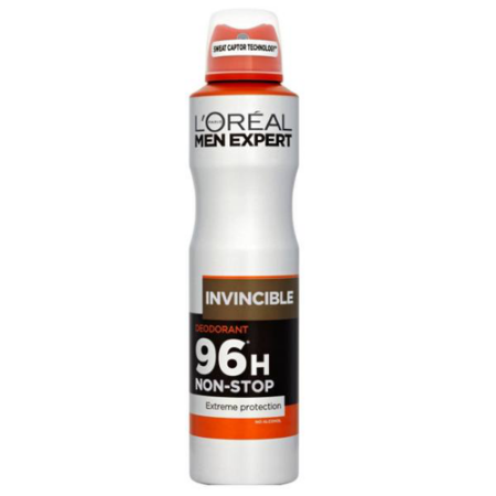 اسپری ضد عرق 96 ساعته لورال مردانه مدل Invincible حجم 150 میلی لیتر