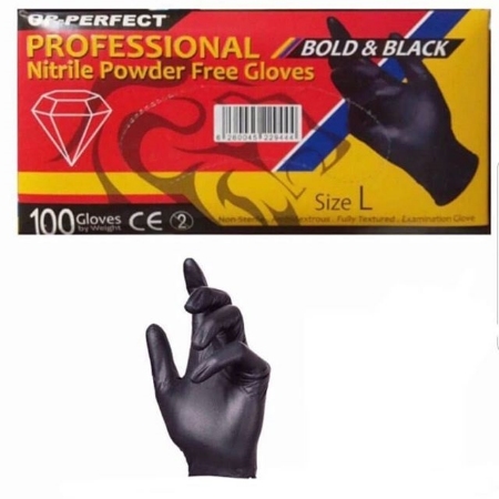 دستکش اوپی پرفکت نیتریل حرفه ای (مشکی) 100 عددی