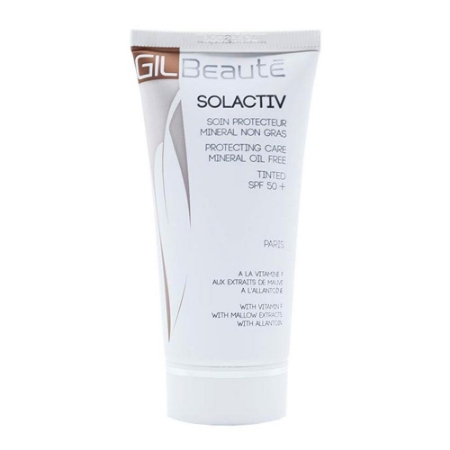 ضدآفتاب مینرال رنگی ژیل بوته مدل سل اکتیو SPF50 بژ تیره