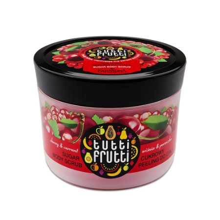 لایه بردار بدن شکری فارمونا حاوی گیلاس و انگور فرنگی توتی فروتی وزن 300 گرم