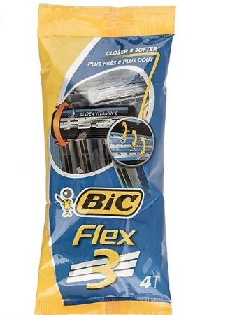 تیغ خودتراش بیک مدل 3فلکس بسته 4 عددی