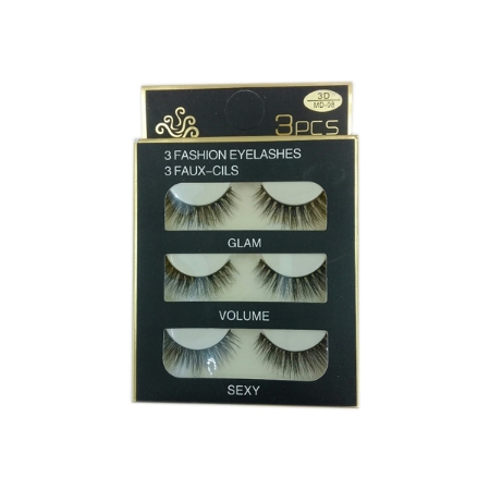 مژه سه جفتی جعبه مشکی شماره MD08