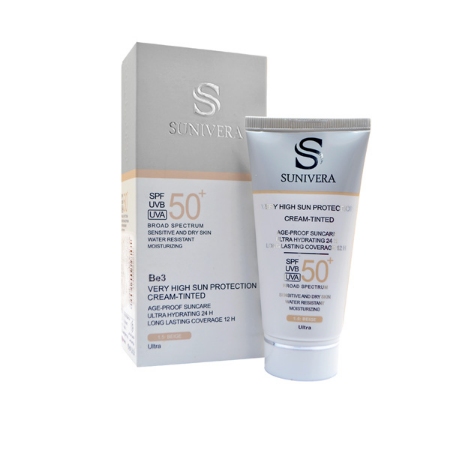 کرم ضد آفتاب رنگی سانیورا مناسب پوست خشک رنگ بژ