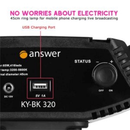 رینگ لایت حرفه ای انسر مدل KY BK-320  ( فاقد آینه )