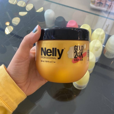 ماسک تثبیت کننده و تقویتی موهای رنگ شده گلد نلی حجم 500 میلی لیتر