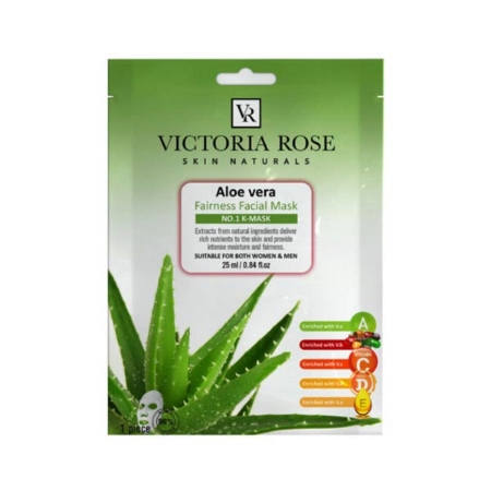 ماسک ورقه ای صورت آلوئه ورا ویکتوریا رز وزن 25 گرم