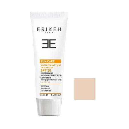 کرم ضد آفتاب و ضدلک بژ روشن اریکه حجم 50 میلی لیتر