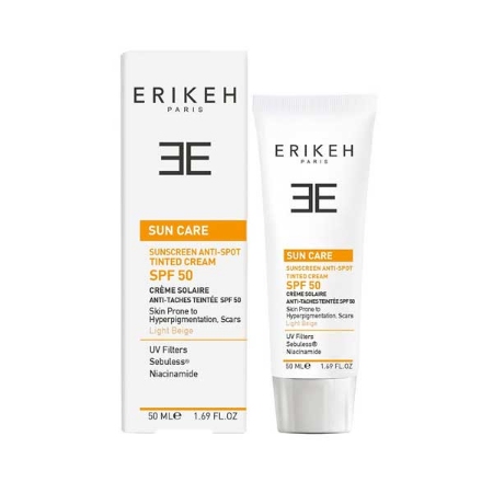 کرم ضد آفتاب و ضدلک بژ روشن اریکه حجم 50 میلی لیتر