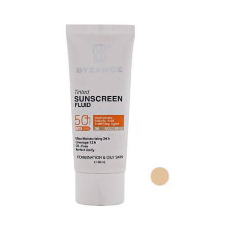 فلویید ضد آفتاب بیزانس SPF50 مناسب پوست مختلط تا چرب بژ طبیعی شماره 20
