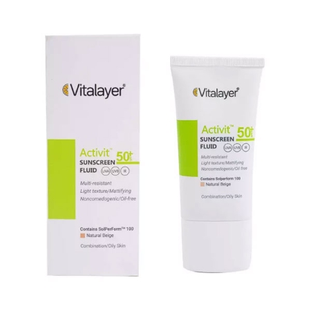 فلوئید ضد آفتاب ویتالیر مدل اکتیویت نچرال بژ