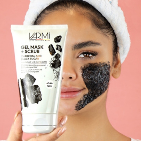 ماسک ژل اسکراب ذغال و شکر سیاه وارمی