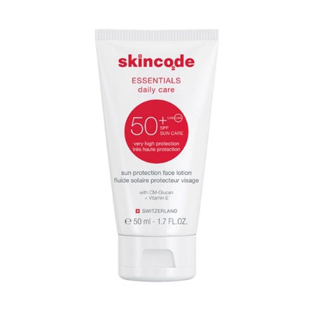 لوسیون ضد آفتاب بی‌رنگ فاقد چربی +SPF50 اسکین کد